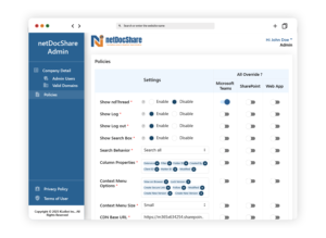 netDocShare Admin  app Mockup